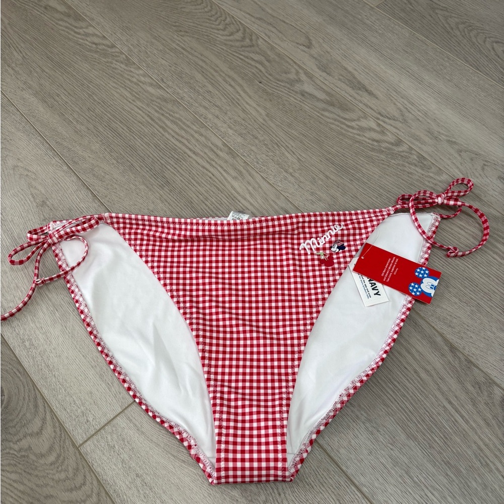 Old Navy Red and White Gingham Bikini Bottom XXL